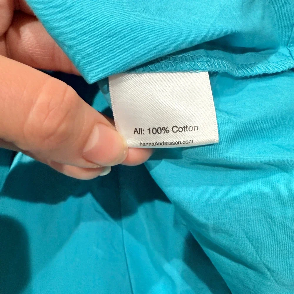 Hanna‎ Andersson Girls Turquoise Summer Breezeway Cotton Dress 140 US 10 NWT